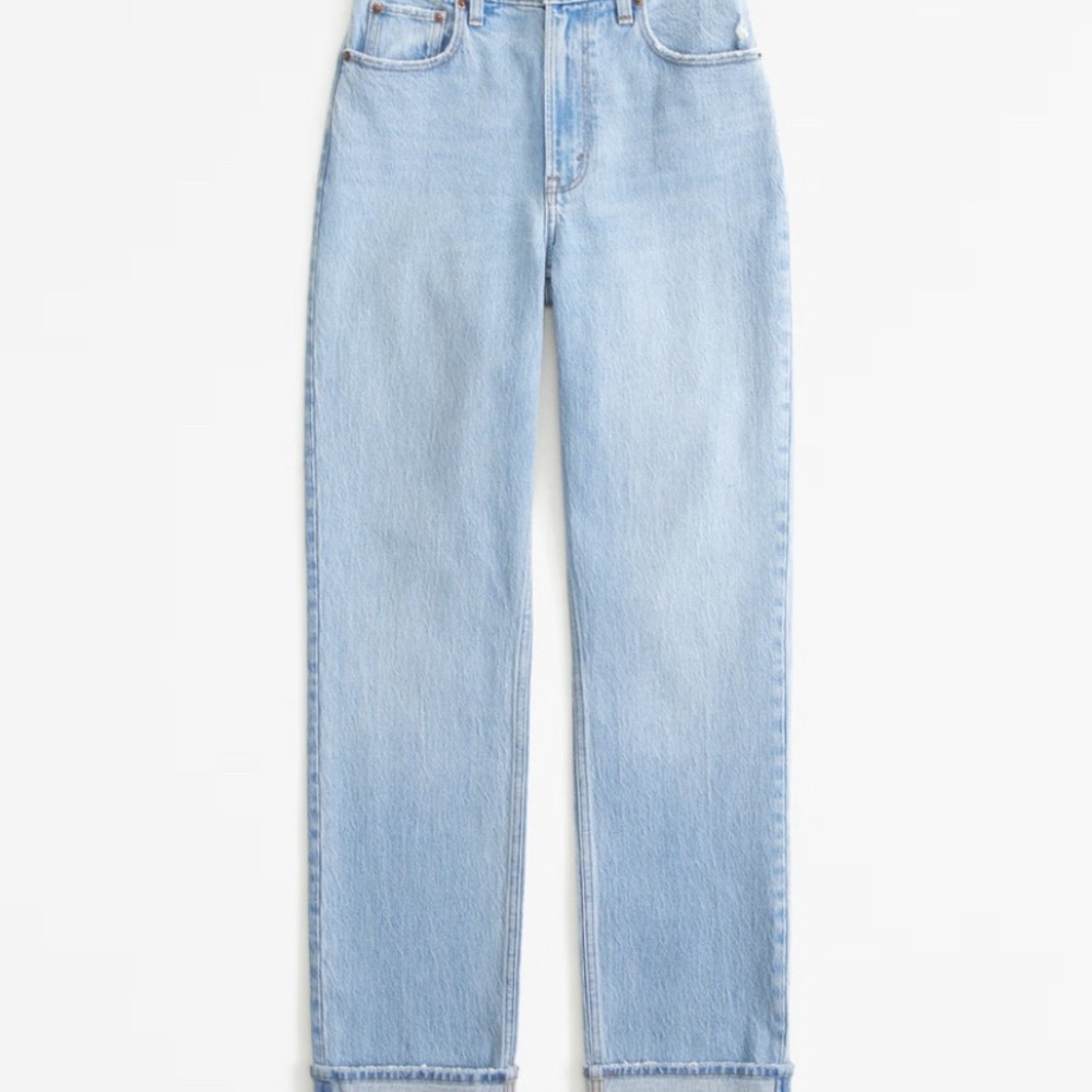 ABERCROMBIE & FITCH 90s super high-rise straight jeans. Size: 27 LONG - Picture 8 of 14